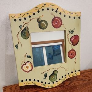 Vintage Tracy Porter Fruit-Themed Wall Mirror - Yellow and Green